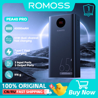 ROMOSS Powerful Power Bank 40000mAh 65W Dual Way Fast Charging PEA40 Pro External Battery For Xiaomi14 iphone Smartphones Laptop