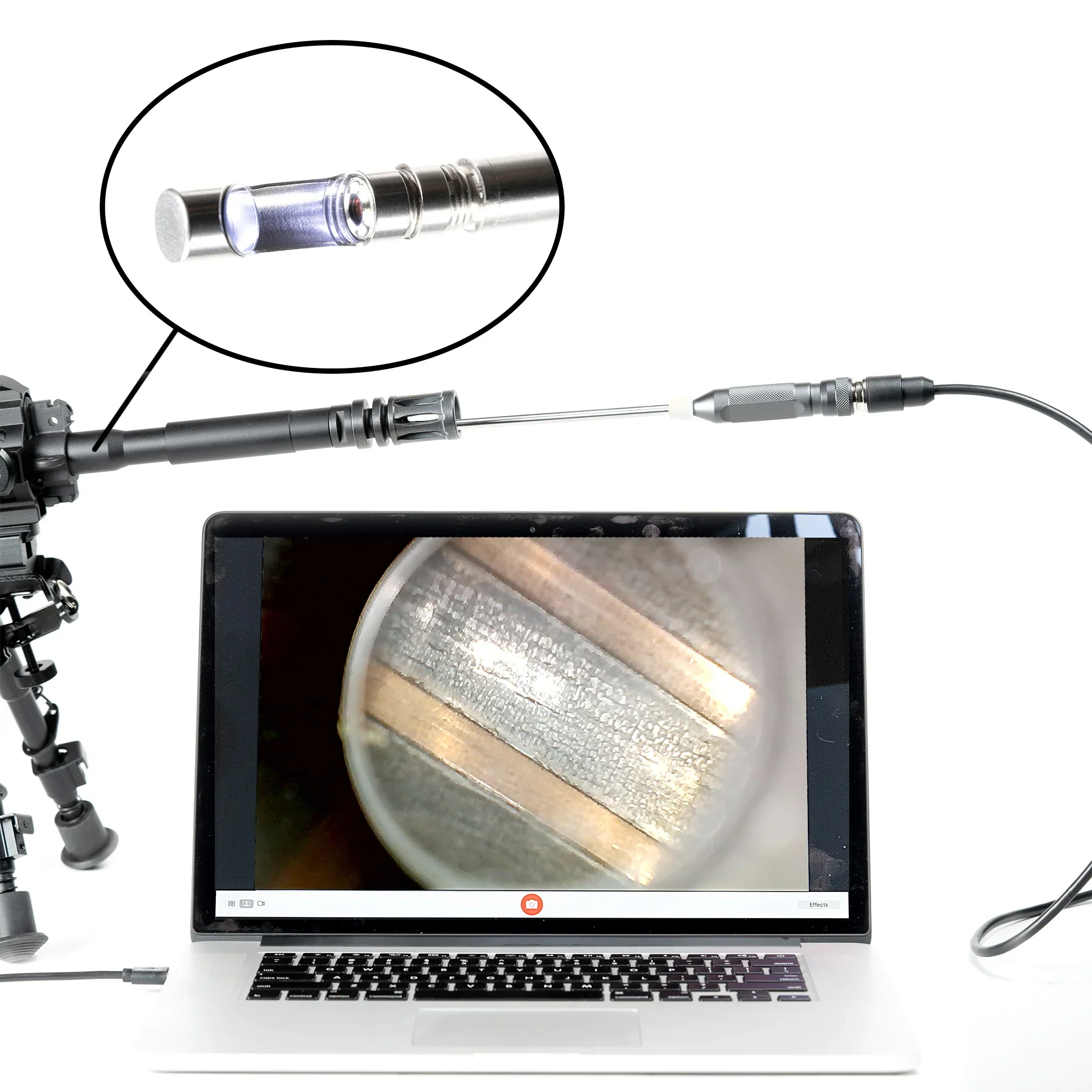 Teslong 6-Inch Rigid USB Borescope for Gun Barrel Borescope Camera Inspection for 20 Caliber and Up Semi-Rigid Cable(NTG100H)