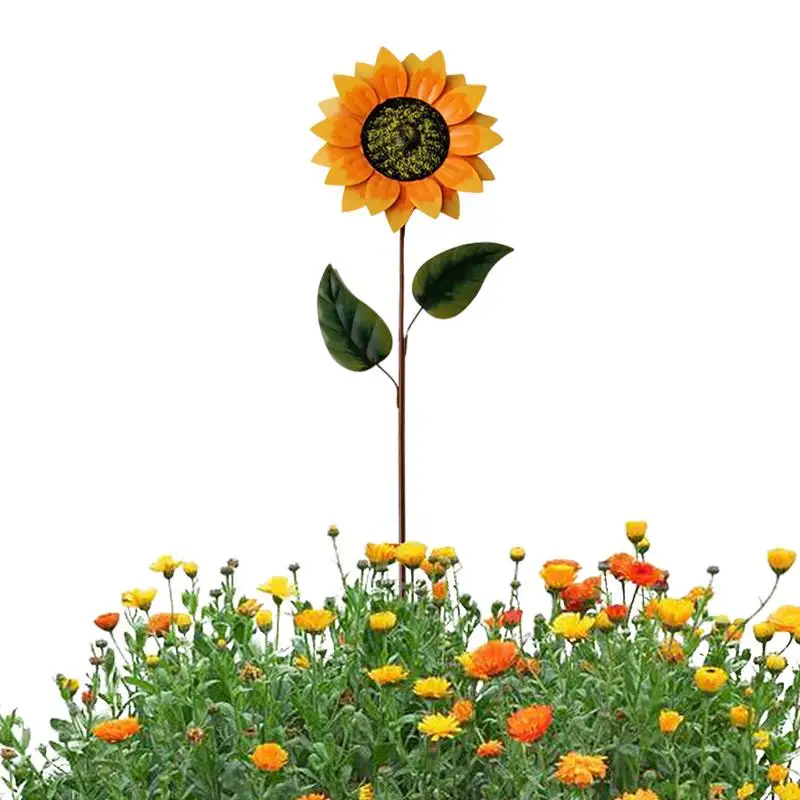 Sunflower Yard Stakes Decorative Garden Stakes Outdoor Decoration Yard Sign Patio Decor Pathway Ornaments for Outside