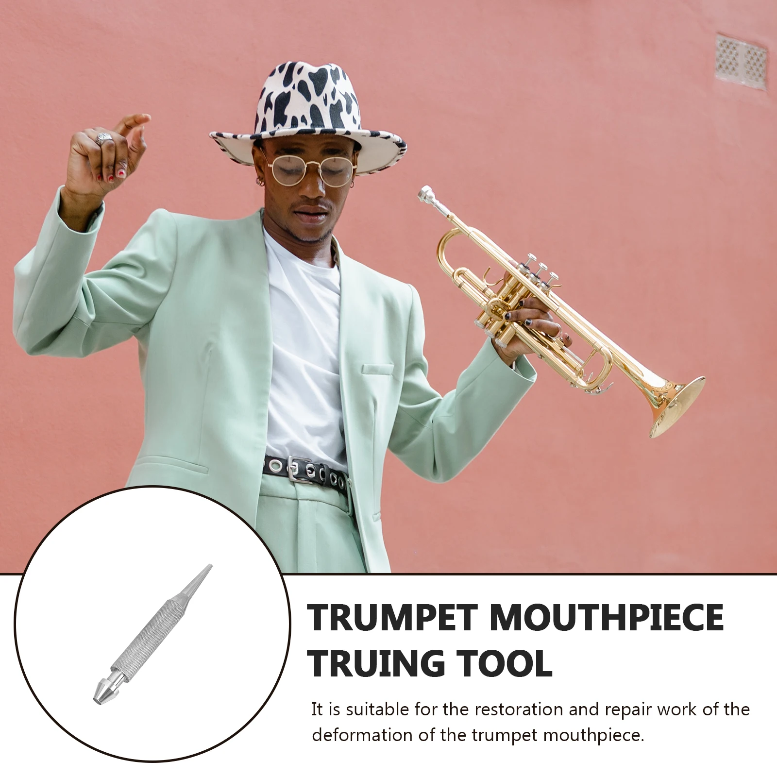 

1Pcs Trumpet Mouthpiece Repair Tool Compact Truing Tool Stylish Wind Instrument Repair Accessory