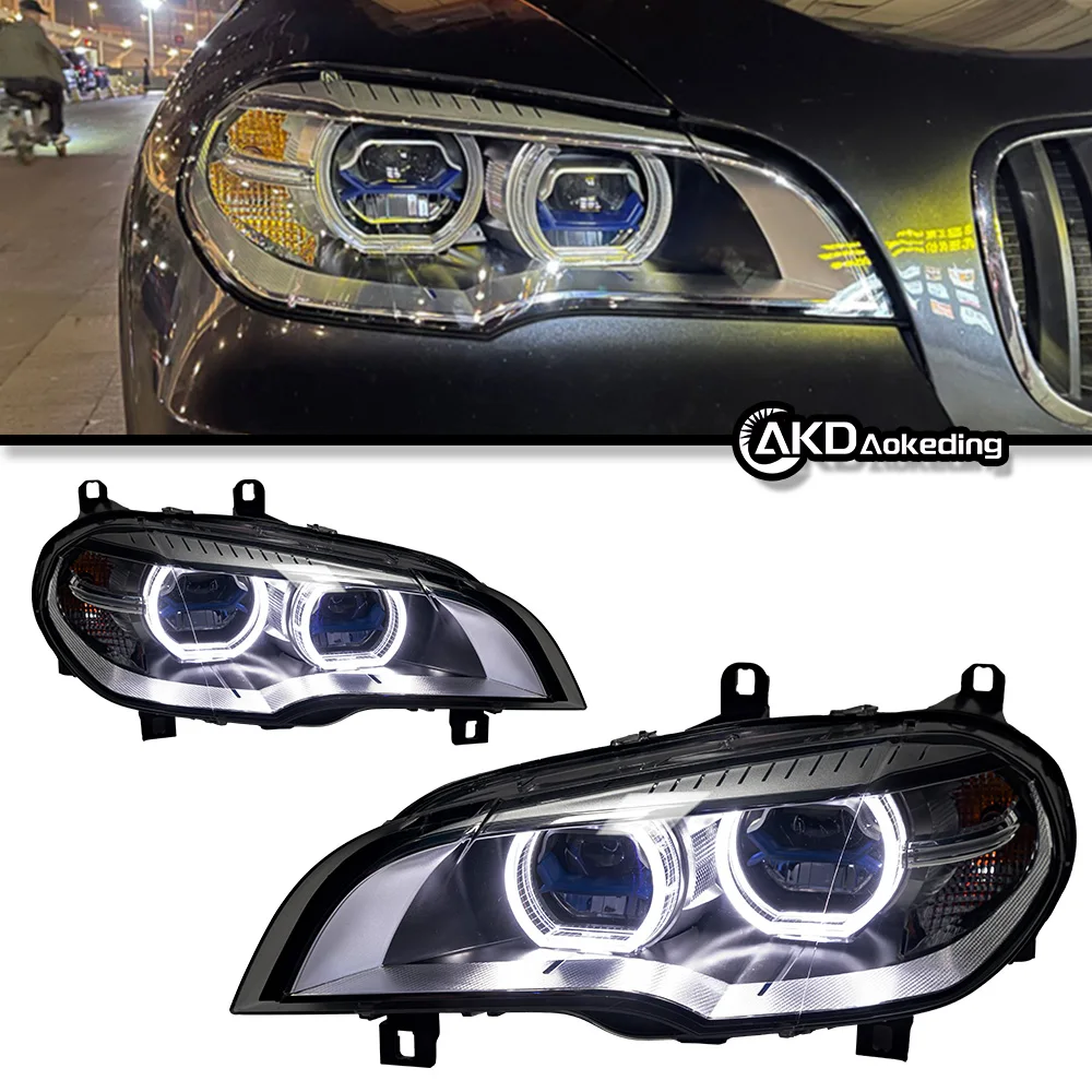 

Auto Parts For BMW E70 Headlights 2007-2013 X5 Replacement Angel eye Laser Style DRL Projector Car Accesorios Modified