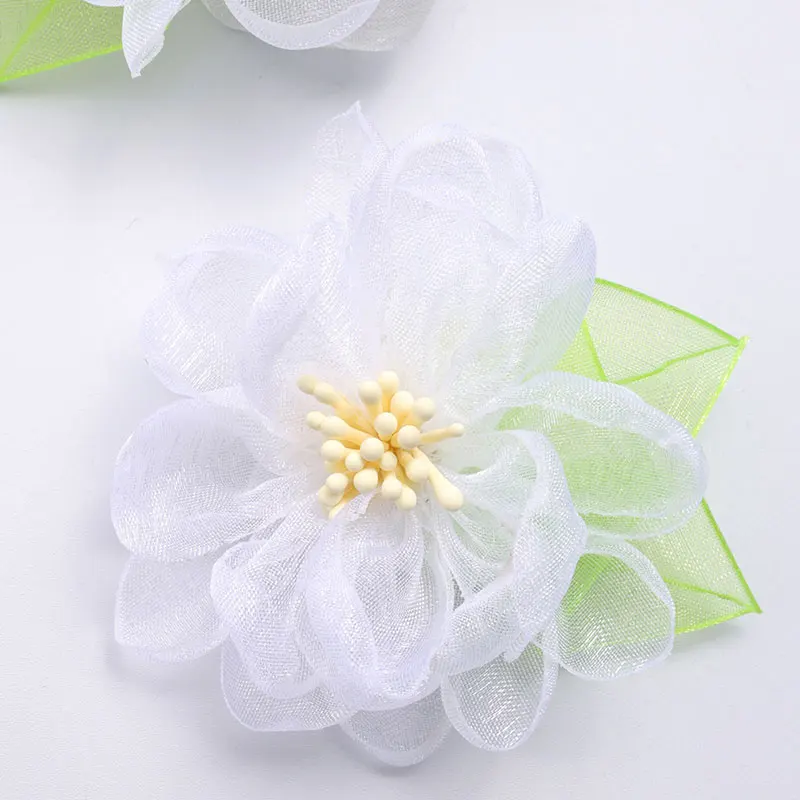 2Pcs Sweet Chiffon Flower Hair Clip Lovely Hairpins Boutique Barrettes Headwear Handmade Kids Hair Accessories