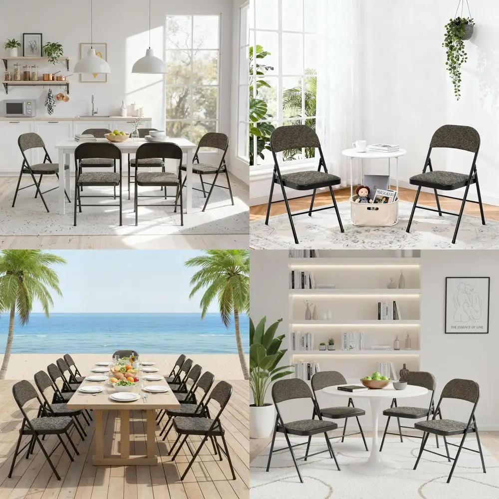 

Набор из 2 складных обеденных стульев с подушками - складные, портативные, для дома, офиса, мероприятий на открытом воздухе