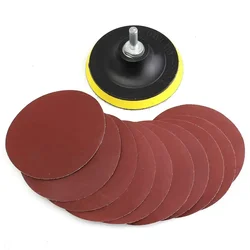 10Pcs/Set 100mm 1000 Grit Sanding Disc Sandpaper with Backer Pad Drill Adapter for Cleaning Polishing Sandpaper Abrasives Tools