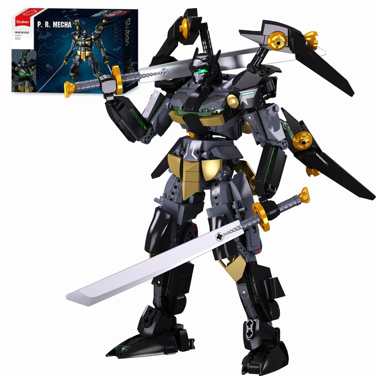 

Sluban 534PCS Black Bat Mech Robot Building Blocks Model Movies Series Robot Toys Collectible Gifts for Kids and Adults