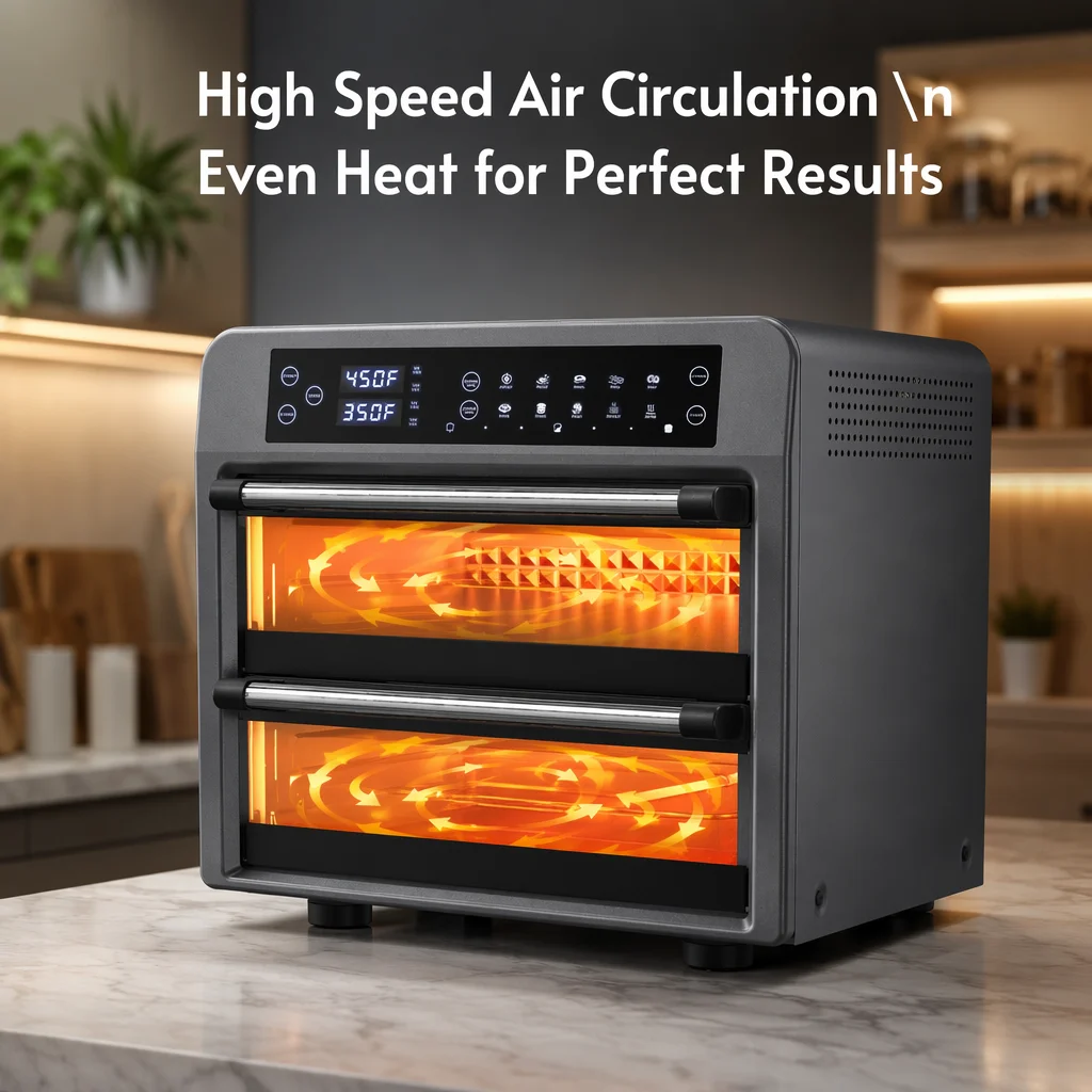 Household 36L Stainless Steel Digital Oven with Double Door Large Capacity Electric Toaster Oven