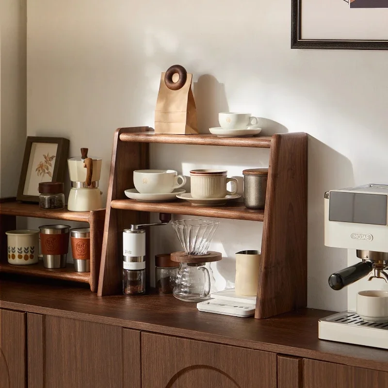 Cup Solid Wood Storage Rack Small Rattan Bogu Rack Wood