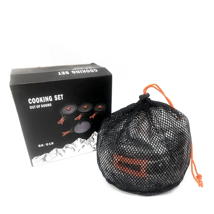Outdoor Picnic Folding Cookware Set for 2-3 People, Three-Piece Portable Cookware Set