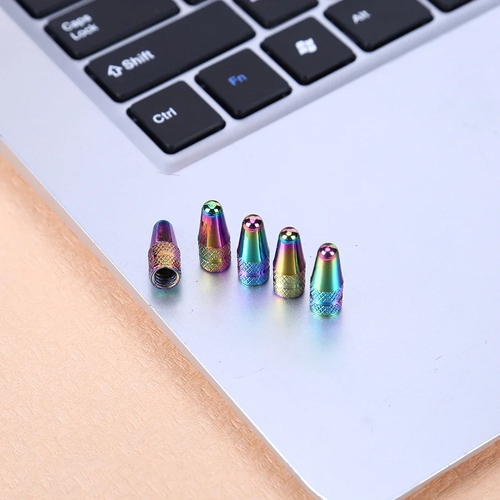 2/5/10/20pcs Rainbow Color Bicycle Tire Valve Cap Aluminum High Pressure Caps for Presta Valves  Bike Tyre Hat MTB Accessories