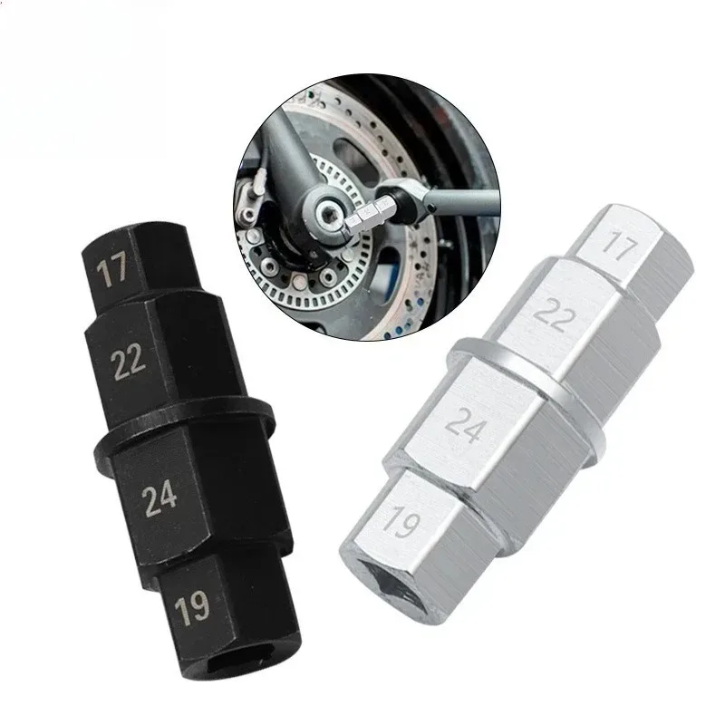

Tiy For Motorcycle Front Axle Wheel Hex Axle Tool Universal Chrome Silver Hex Wrench Removal Tool Hex Allen Axle Spindle Tool