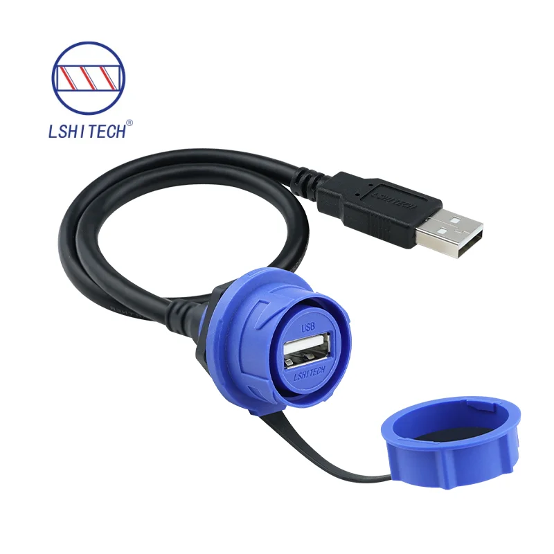Lshitech M21 USB2.0 Dustproof Waterproof Round Connector IP68 High-Speed Transmission Electrical Connector Extended Cable 0.1-5m