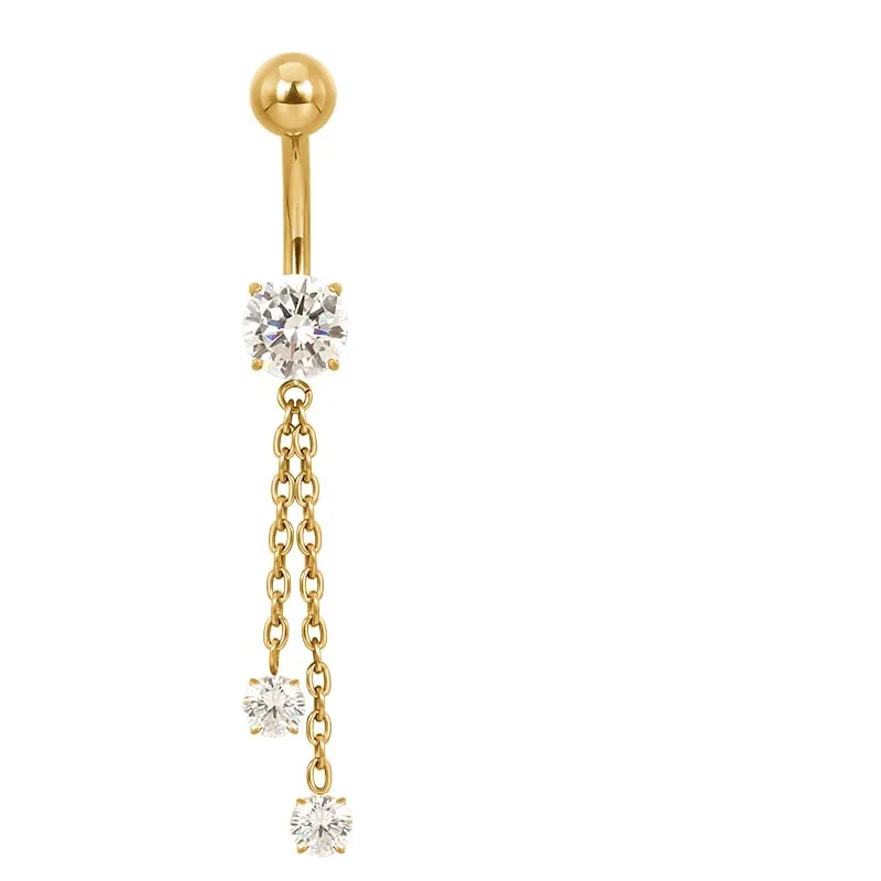 ASTM F136 Titanium Chain Belly Button Navel Ring