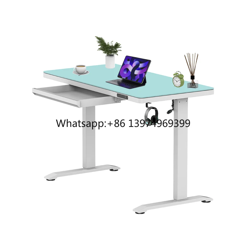 Height Adjustable Standing Desk With Drawer Home Student Table Electric Height Adjustment Sit Stand Desk