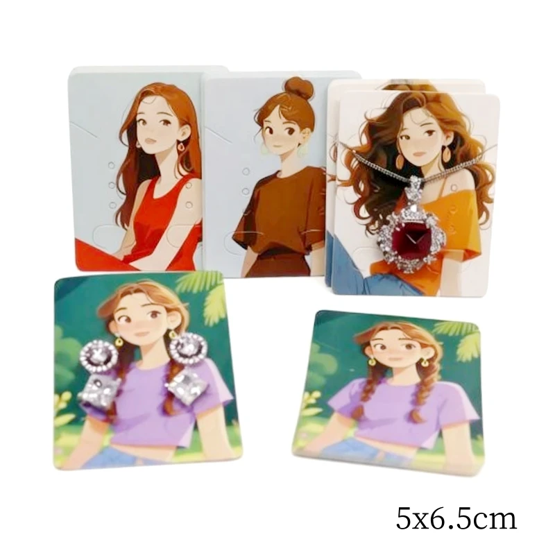 50pcs 5x6.5cm New Necklace Earrings Cardboard Jewelry Latest Display Card Fashion Design Exquisite
