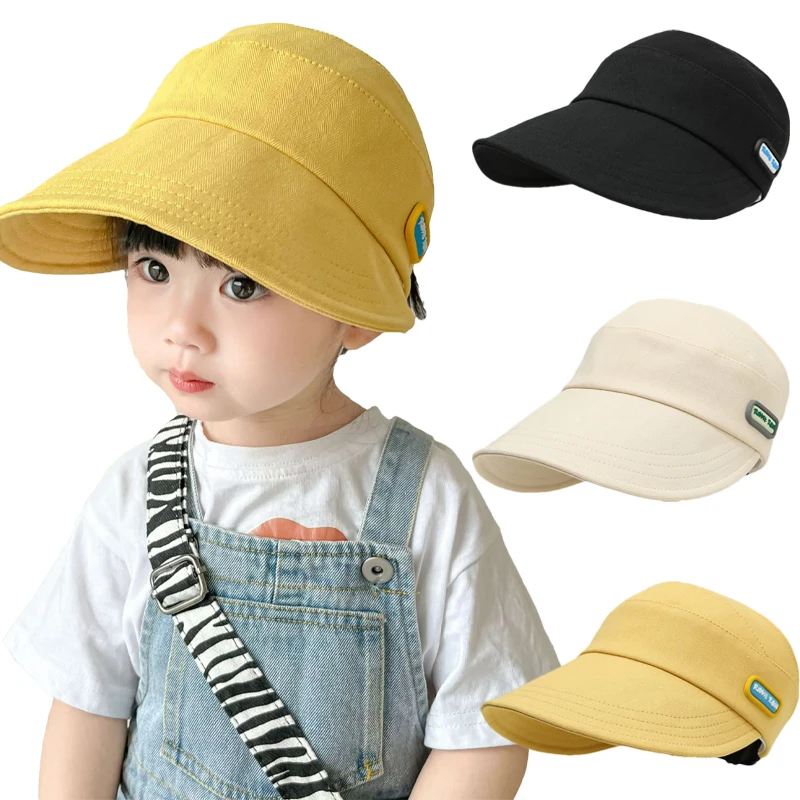 

Summer Kids Sun Hat for Girls Boys Breathable Cotton Baby Baseball Cap Big Brim Children Hats Beach Protection Accessories 2-8Y