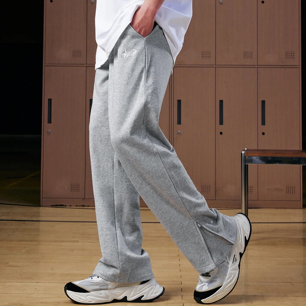 2025 Mens Jogger Pants with Zipper Casual Tracksuit Sweatpants Loose Fit Straight Leg Wide Leg Sporty Streetwear Gym Training