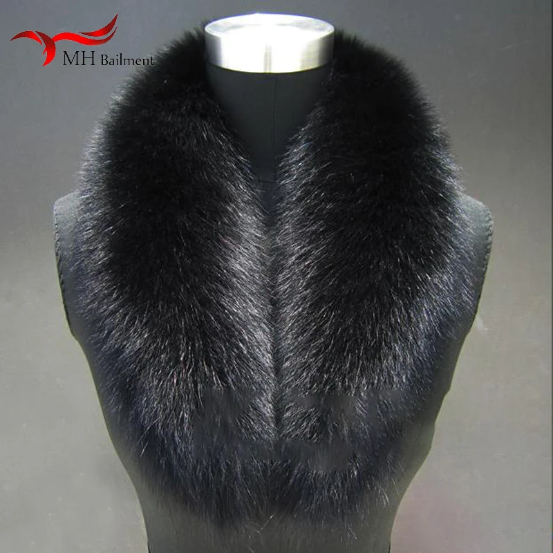 Super large real fox fur collar green fruit collar V-collar horn collar fur scarf cap strip for men and women