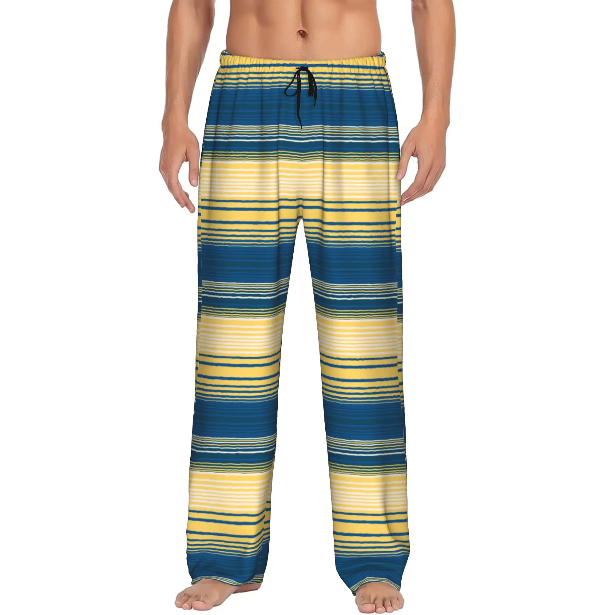 Custom Southwestern Stripes Pattern Western Prints Pajama Pants Men's  Lounge Sleep Stretch Sleepwear Bottoms with Pockets