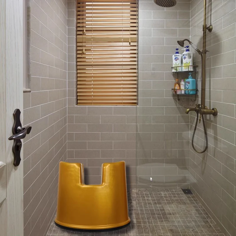 Sex Squat Badezimmerstuhl Kleiner Duschfuß Designerhocker Tragbare süße Sauna Kunststoff Niedrige Massage Tabouret Postmoderne Möbel