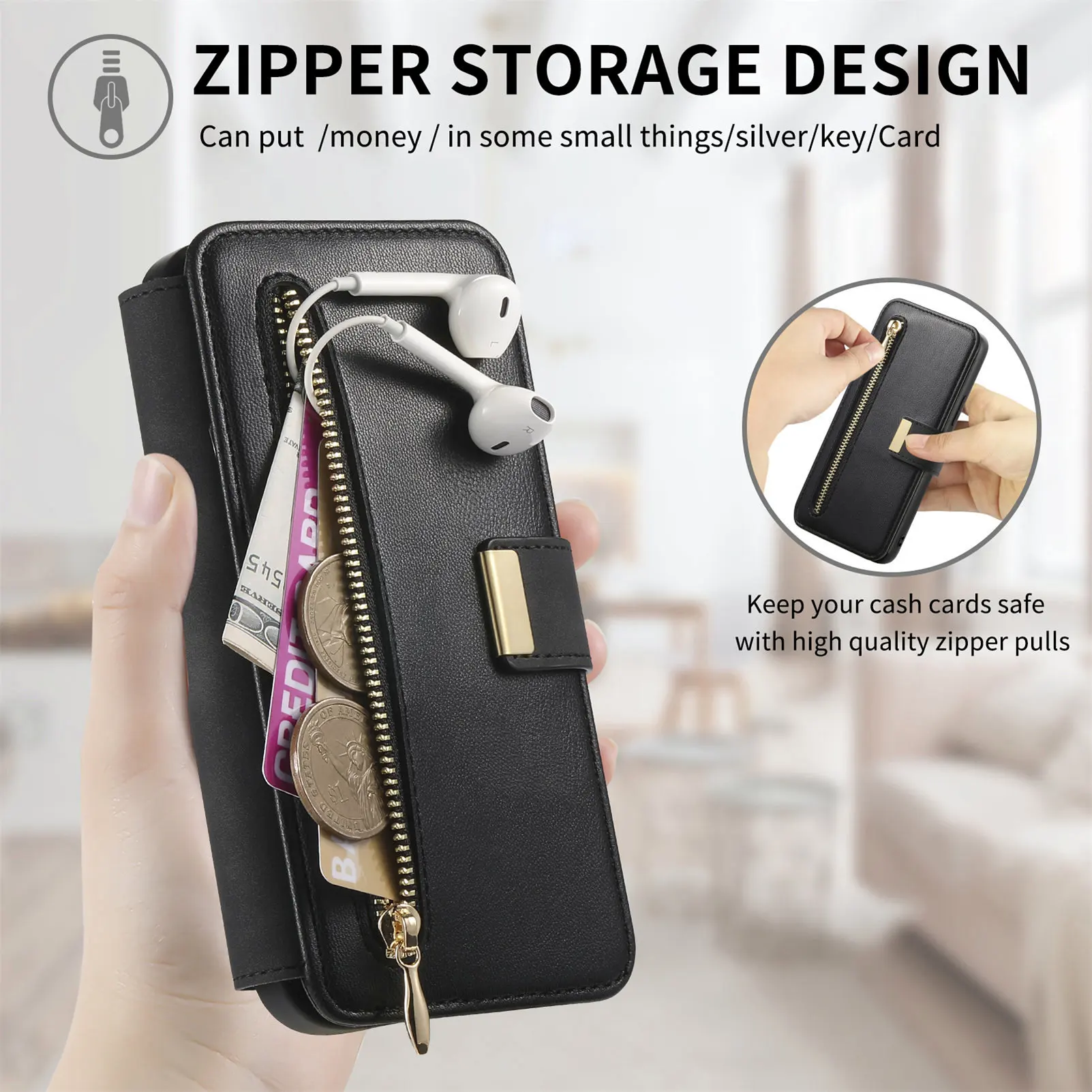 Leather wallet phone Case For Honor 200 pro Magnetic Shockproof back Cover Honor 200 pro Card Holder stand case