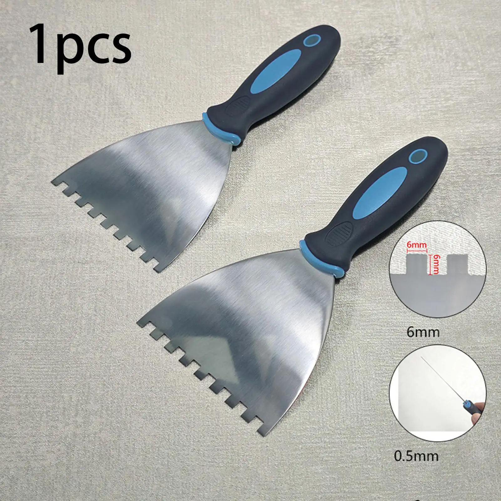 Notch Trowel Tile Trowel Construction Hand Tools with Grip Handle for Decals Masonry Tile Installation Work Wallpaper