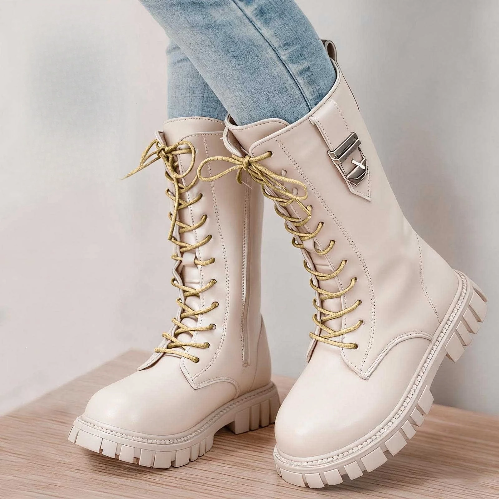 Mädchen Halbstiefel mit Seitenschnalle 2026 Neue Herbst-Kinderstiefel Robuste Schulstiefel Rutschfest Einfach Klassisch für Party und Alltag – Detail 4