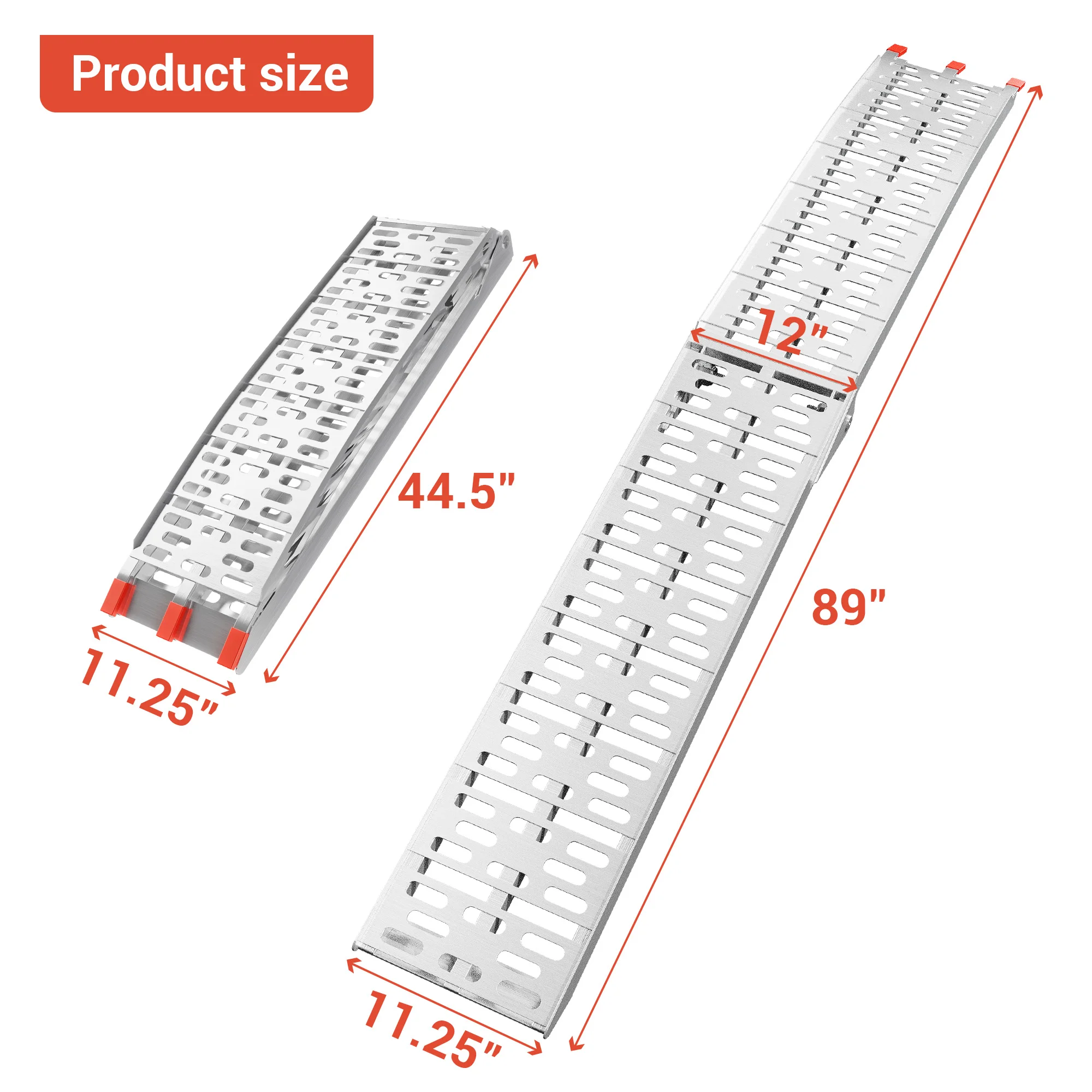 2Pcs ATV Ramps with 1500lbs Capacity,7.5 FT Folding Loading Ramps,Portable Aluminum Ramps for ATV,Truck Car Tailgate,Motorcycle