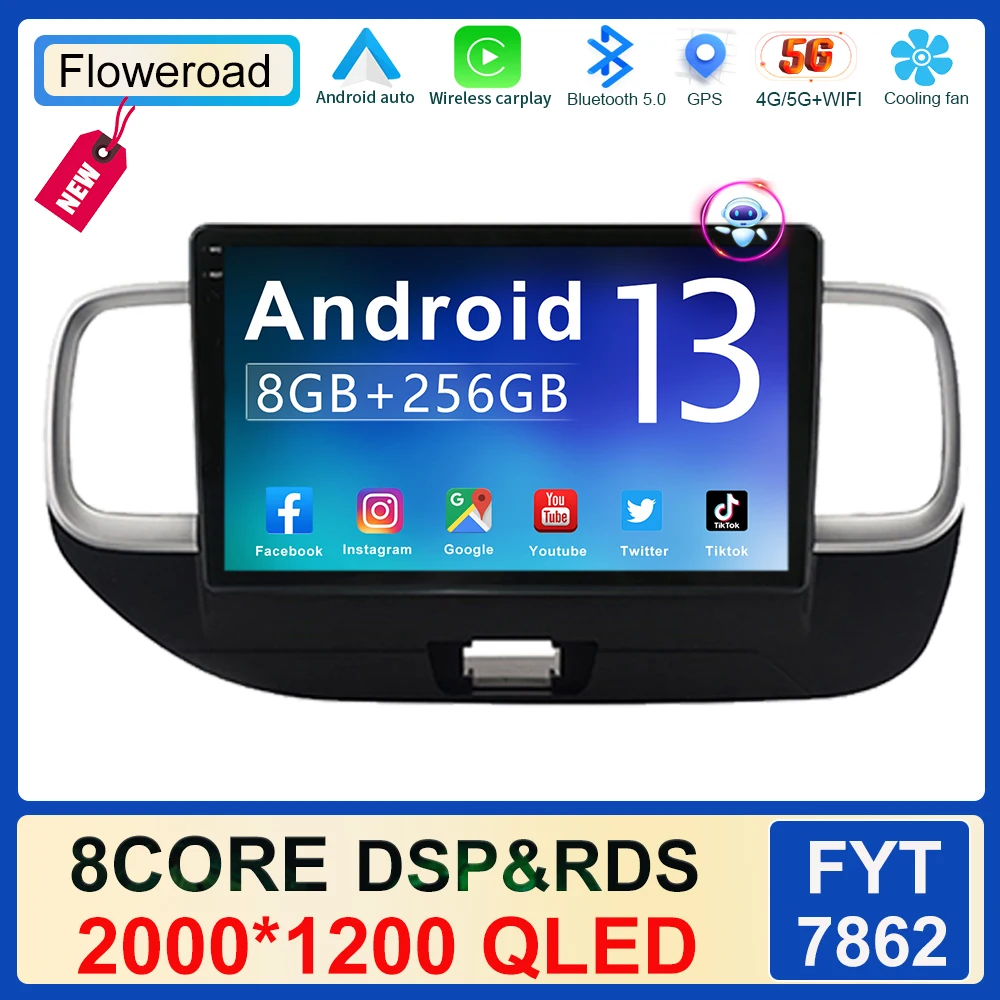 2K SCREEN For Hyundai Venue 2019 2020 Multimedia Video Player Navigation Wireless Carplay No 2din 2 din dvd GPS 4G + Wifi Auto