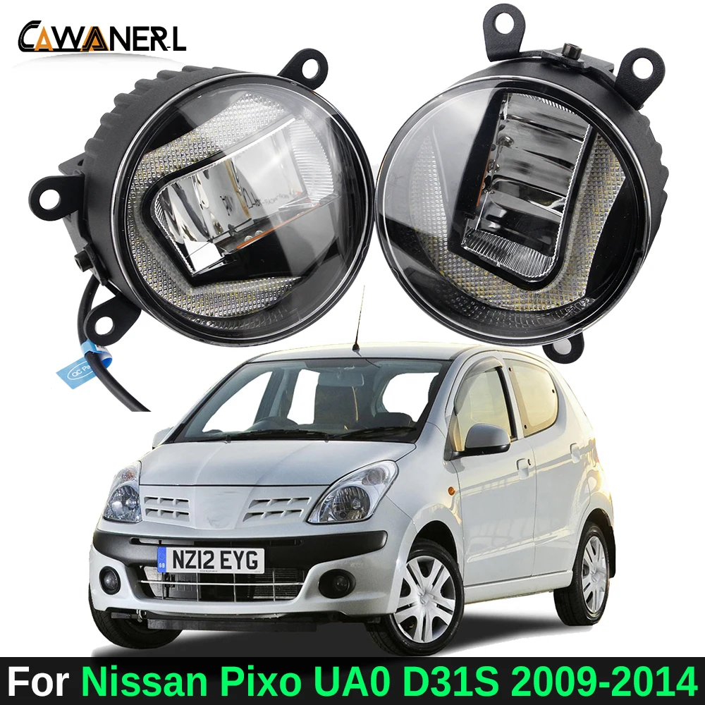 

2IN1 30W Canbus Car LED Fog Light DRL Daytime Running Lamp Styling For Nissan Pixo UA0 D31S 2009 2010 2011 2012 2013 2014