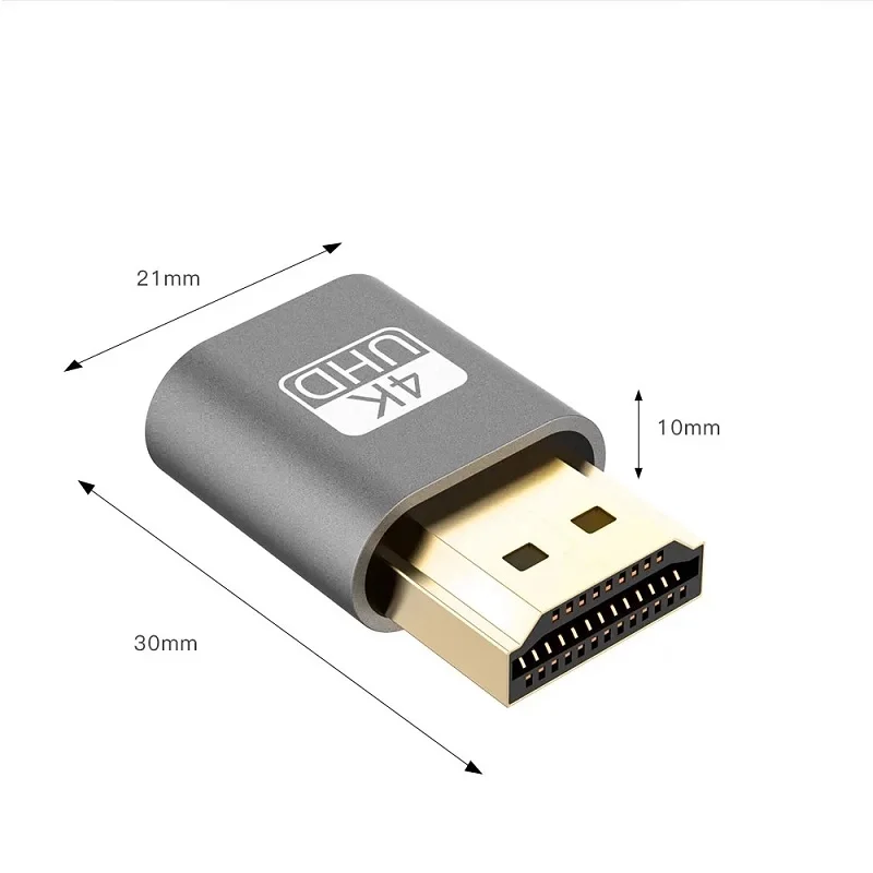 4K DDC EDID Monitor Dummy Emulator HDMI-compatible Adapter Virtual Display Fake Load Cheat Plug Connectors For BTC Mining Miner