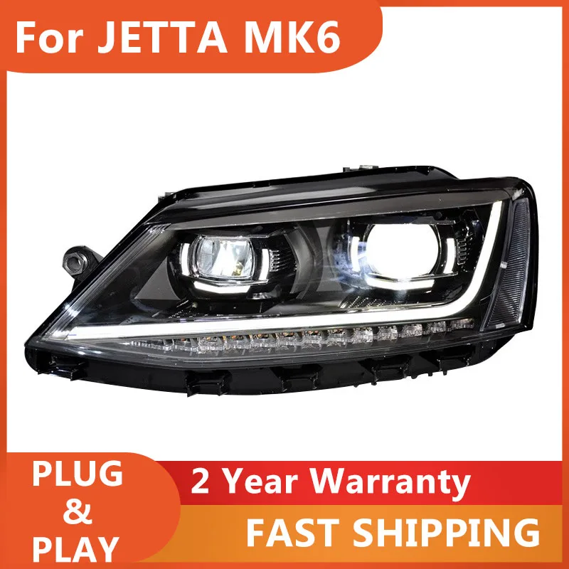 

KOWELL Стайлинг автомобиля для VW JETTA MK6 2011 2012 2013 2014-2017 фары светодиодные DRL + дальний свет светодиод + свет динамический указатель поворота