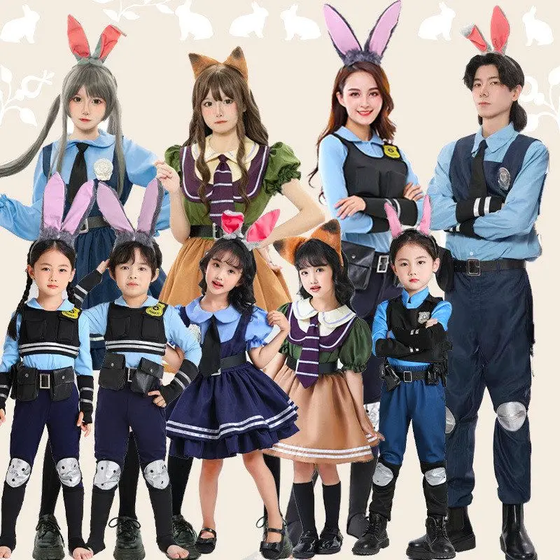 Halloween Judy Rabbit Polizist Ni Kostüm Set Role-Plang Damen Herren Traditionelles chinesisches Opern-Bühnenkostüm
