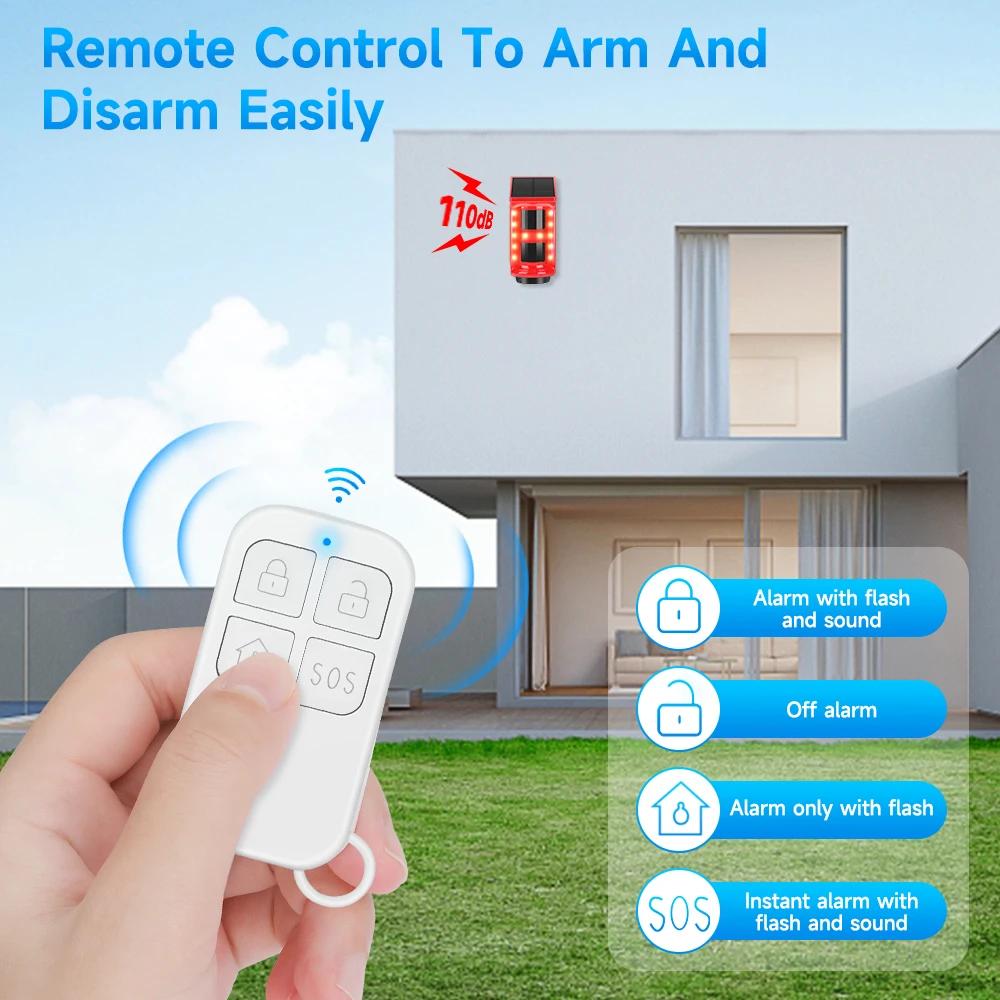 Camaroca Infrared Motion Detector Alarm Outdoor Wireless Sound Alarm Solar/Battery Prevent Thieves Pet Security-protection