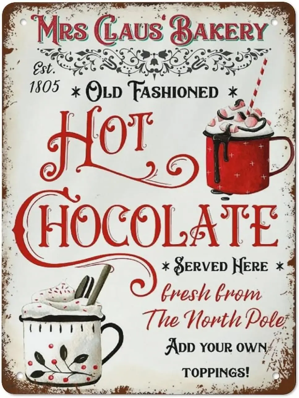 Hot Chocolate Sign,Christmas Cocoa,Wall Decor,Holiday Print,Decoration,Christmas Party Sign,Hot Cocoa Stand,Chocolate