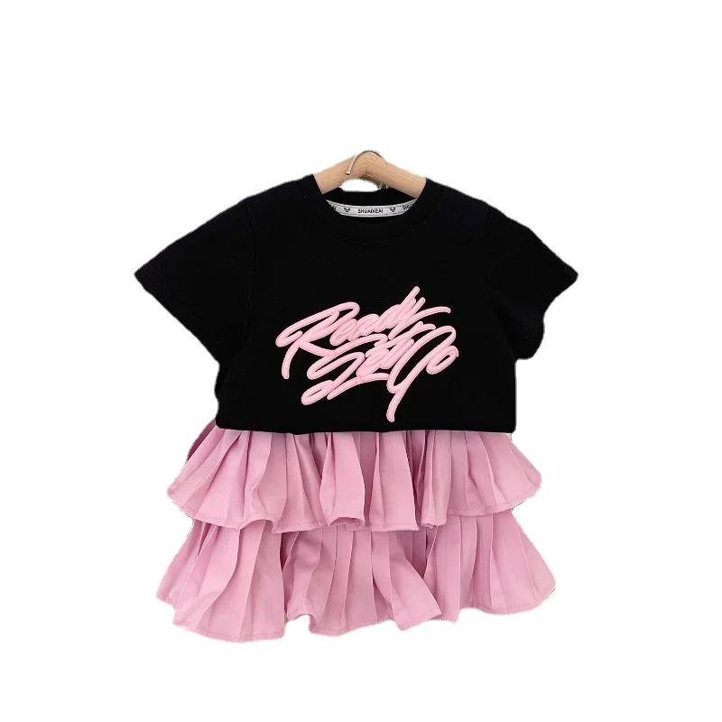 Girls Clothes Sets Summer Short Sleeve T-shirt+Skirt Children Casual Costumes Kids Clothes Two Piece Set Toddler Girl Clothes