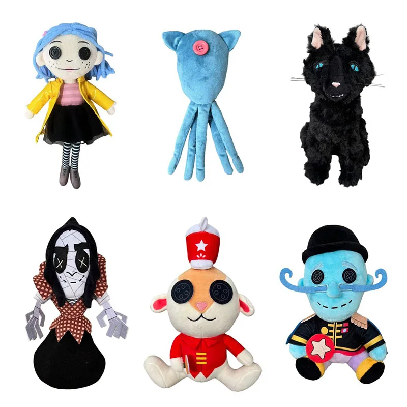 Nuevas cosas de peluche Coraline, figura de dibujos animados, muñeca Kawaii, almohada suave, muñecas coleccionables bonitas para niños, decoración, juguetes, regalos de cumpleaños