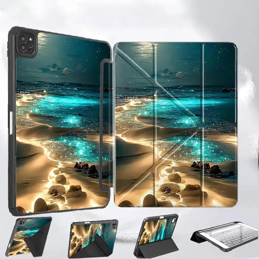 

Чехол-подставка Moonlit Romantic Sea для iPad Mini 6 7 Air 4 5 M3 M2 M4 11 дюймов Pro 2025 Pro 11th 10th 9th 8th 7th 12.9 дюймов