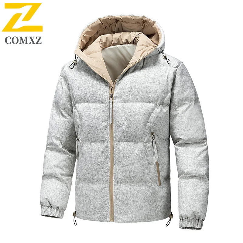 COMXZ Top Luxury Men Padding Coat Fashion Splicing Outdoor Riding Windproof Coat Casual Street Style Windproof Autumn Garment