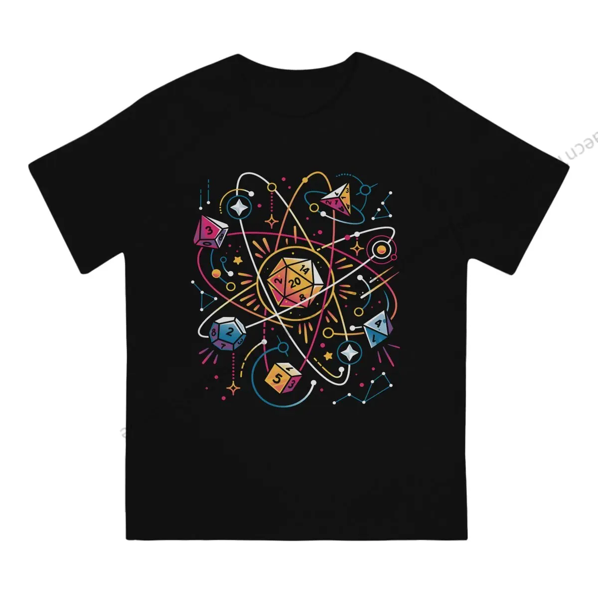 DND Dice Space T Shirt Men Tees Summer Clothing Cotton O-Neck TShirt
