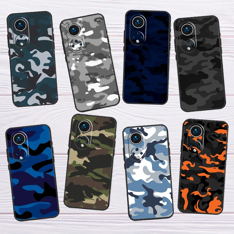 Army Camo Camouflage For Honor X8 X7 X9 a 50 70 90 Magic5 Lite Huawei P60 P40 P20 P30 Pro P Smart Nova 9 5T Case