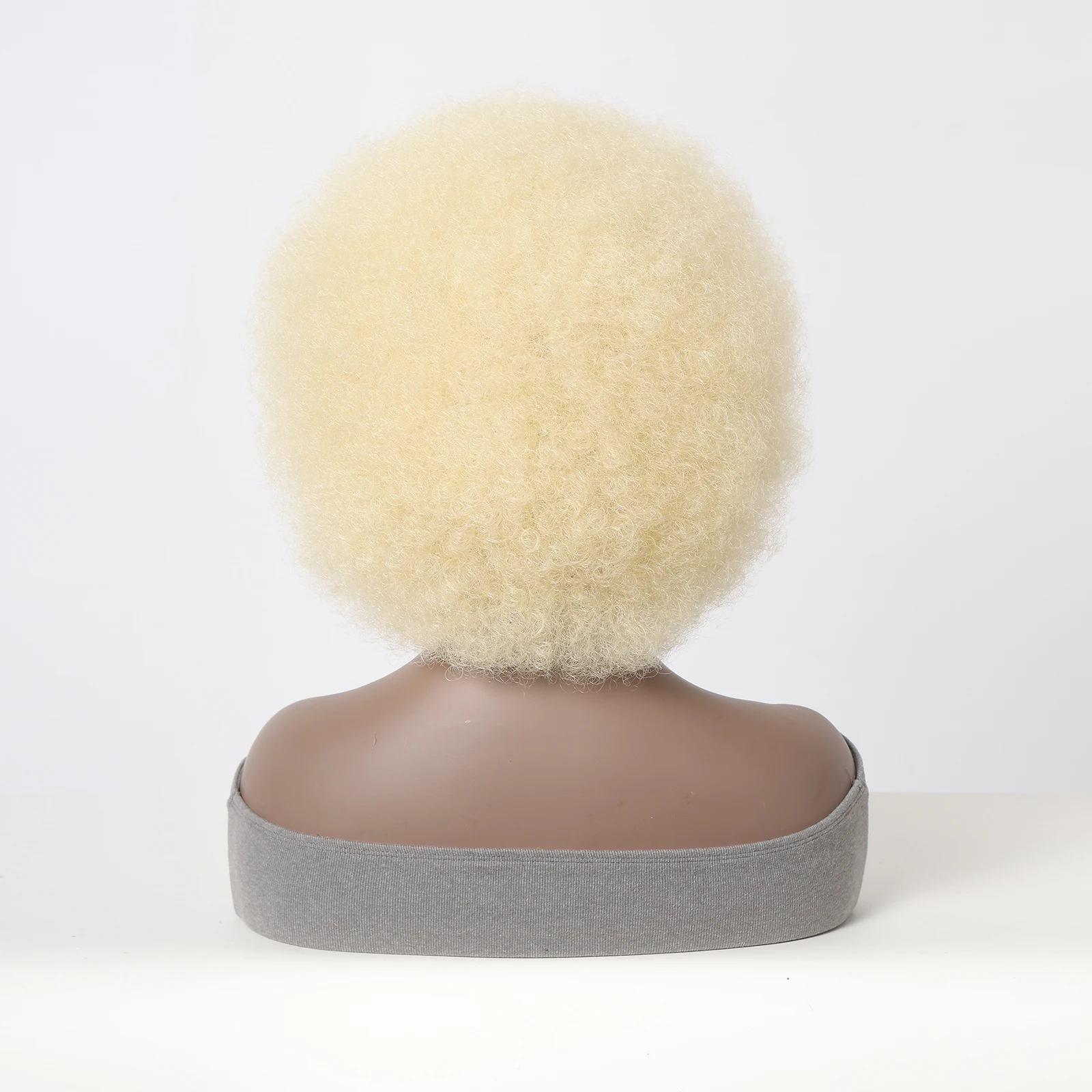 شعر مستعار أفريقي مجعد الاصطناعية مع الانفجارات للنساء السود ، شعر مستعار قصير مجعد كامل ، شقراء البلاتين ، مقاومة للحرارة ، يوميا #5