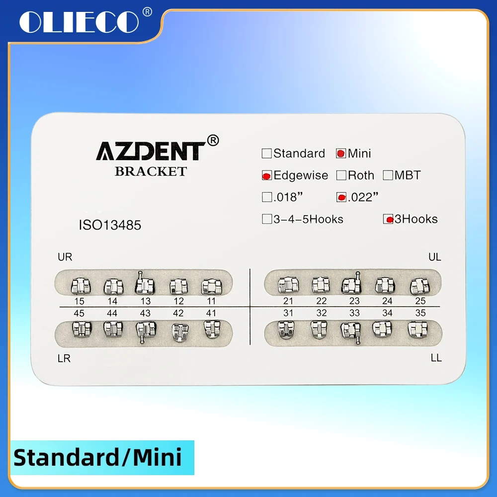 Stomatologiczne wsporniki podstawy z siatki ortodontycznej klamra Standard/Mini Roth/MBT 0.022 \