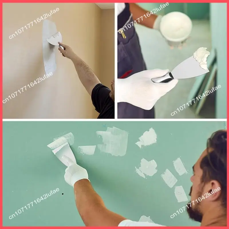 B52C plamuurmessenset, 4-delige premium gepolijste volledig roestvrijstalen schrapergereedschap uit één stuk voor gipsplaatafwerking