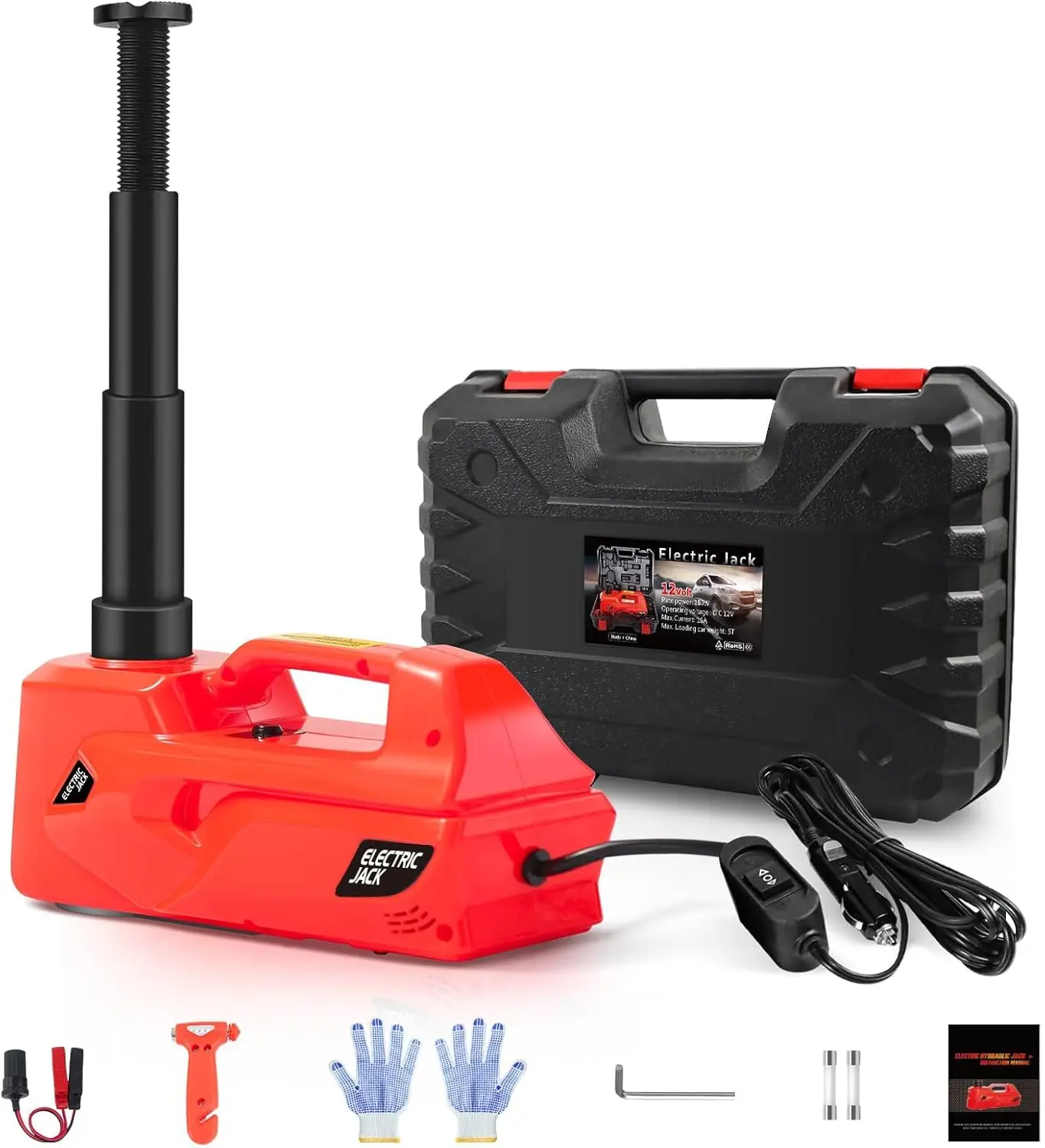 

5-Ton Electric Hydraulic Car Jack, Portable Lift for Emergency Repair & Roadside Assistance, Durable & Easy to Use