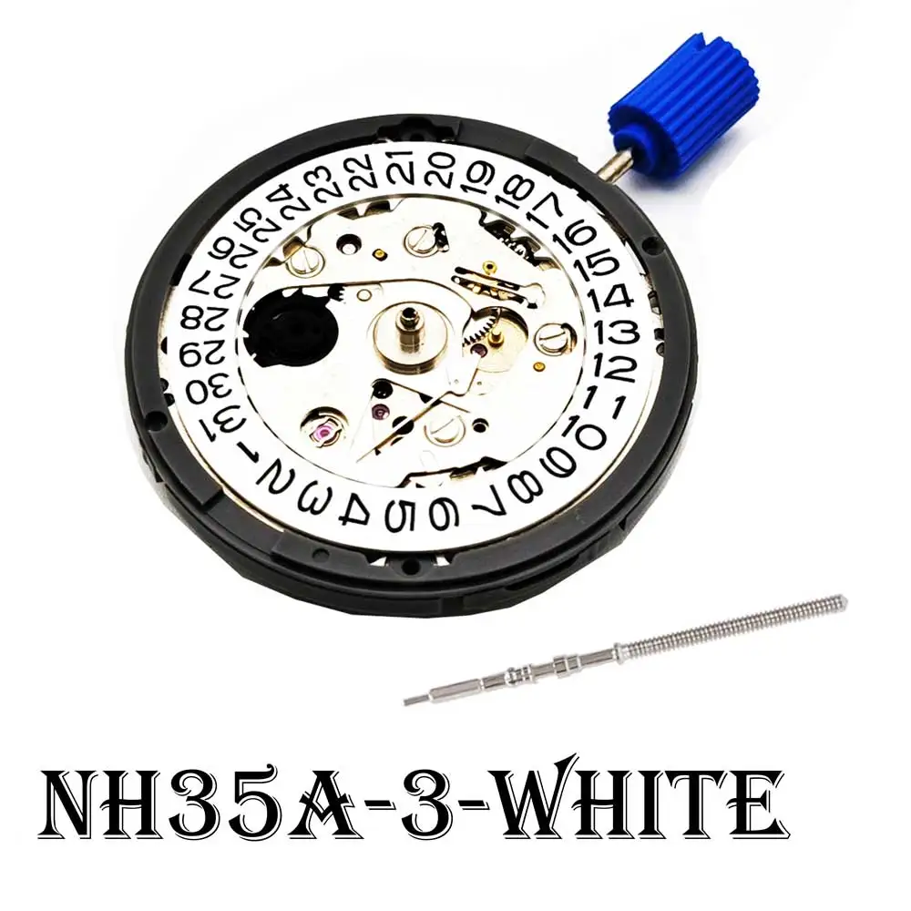 New high-precision mechanical manual NH35 4R35 white movement with 24 gemstones watch replacement parts from Japan