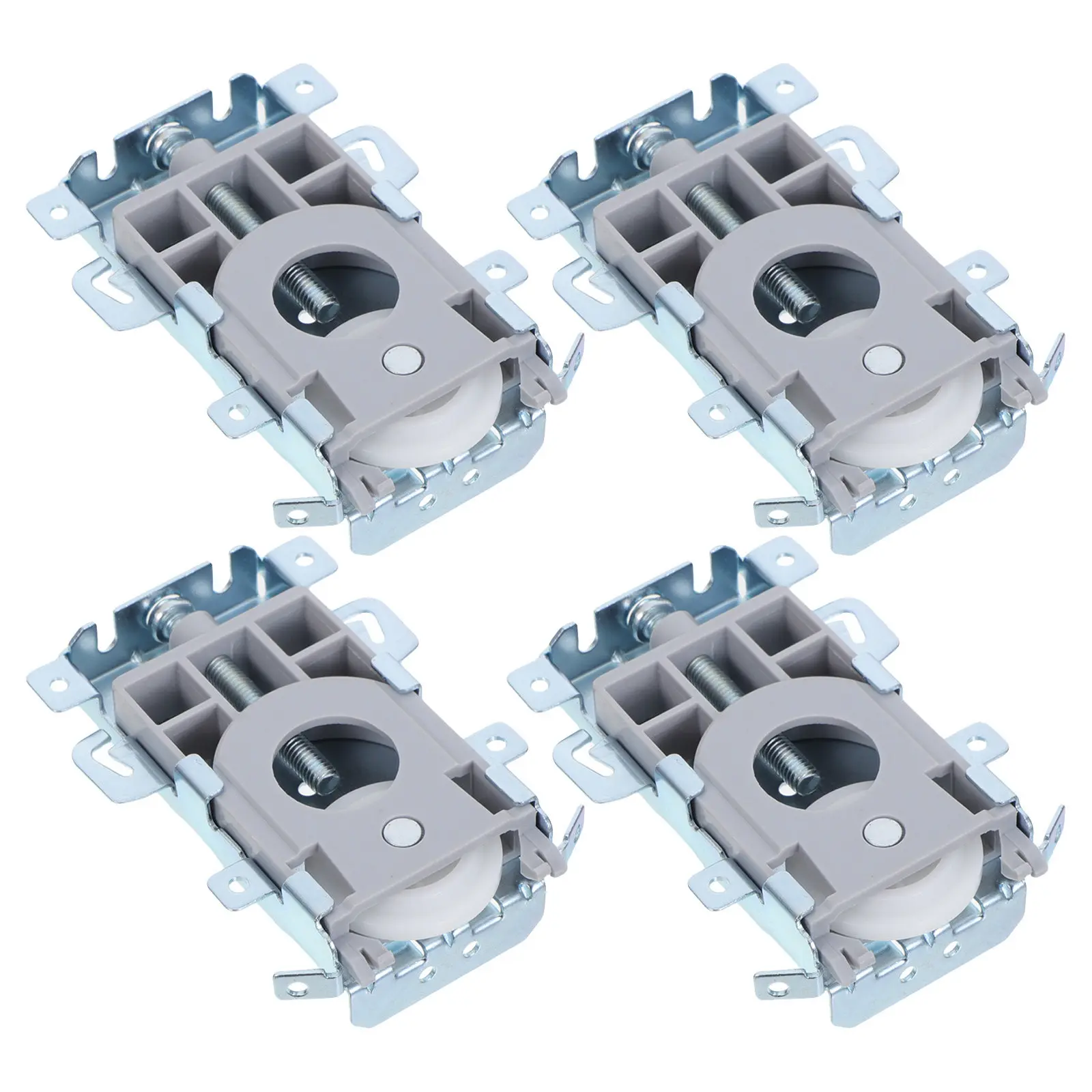 4Pcs Stainless Steel Sliding Door Rollers Heavy Duty Wardrobe Closet Cabinet Door Pulleys Silent Smooth Operation Replacement