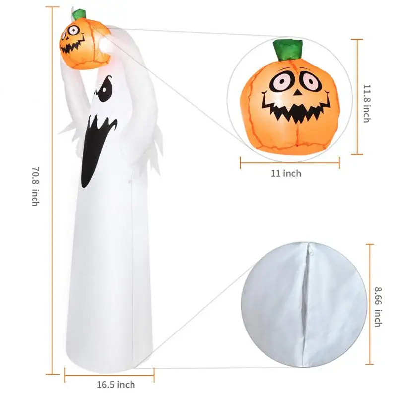 

Halloween Inflatable Terror Ghost Decoration Color Changing LED Pumpkin Toy Festival Ornament Haunted House Garden Supplies