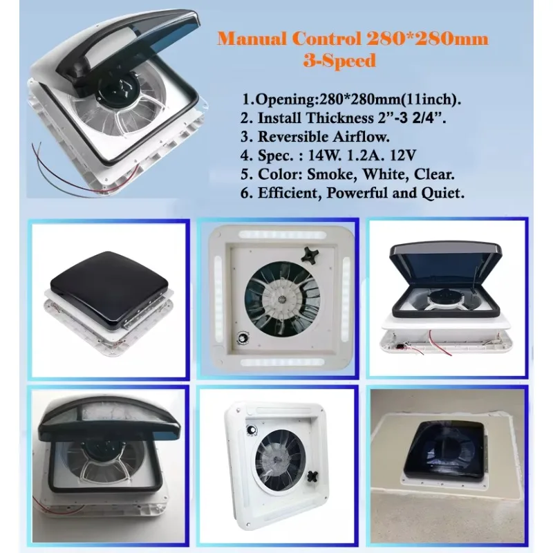 RV 부품 액세서리 캠퍼카 RV 지붕 환풍기 팬 해치 트레일러 환기 12v