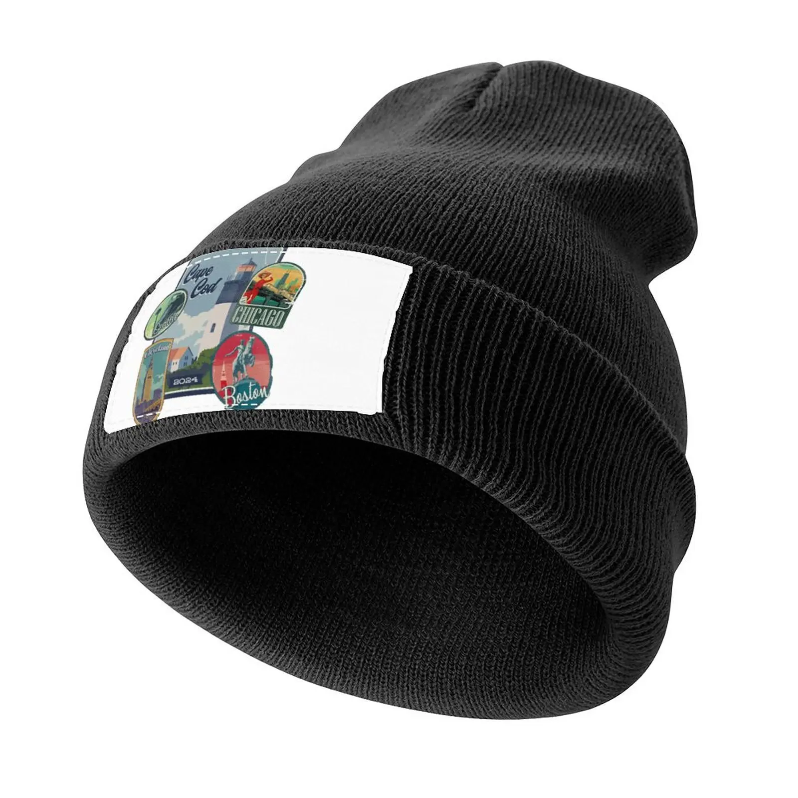 

Traverse Family Cape Cod Travel Stickers Knitted Cap black Sun Cap Beach Outing Kids Hat Men Golf Wear Women's