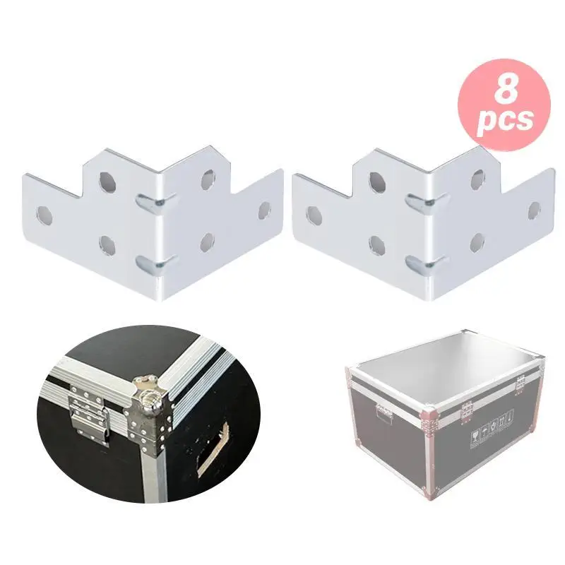 NEW 4/8Pcs Angle Code Flight Case L Brace Tour Case Side Corner Protector 6 Hole Right Angle Code Angle Fixed Brackets